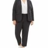 Bar III Plus Size Open-Front Blazer, V-Neck Blouse & Ankle Pants, Created For Macy's
