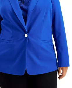 Bar III Plus Size One Button Blazer, Created For Macy's -Sam Edelman Shop 19382262 fpx