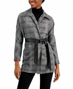 Anne Klein Printed Belted Jacket