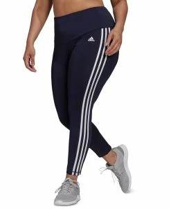 ADIDAS Plus-Size Designed 2 Move High-Rise 3-Stripes 7/8 Sport Tights