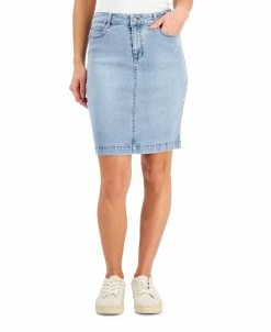 Charter Club Women's Niagara Wash Denim Skirt, Created For Macy's
