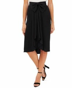 CeCe High-Low Bow-Detail Skirt