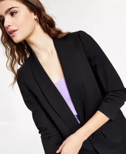 Bar III Women's Compression Shawl-Collar 3/4-Sleeve Blazer, Created For Macy's -Sam Edelman Shop 20648906 fpx