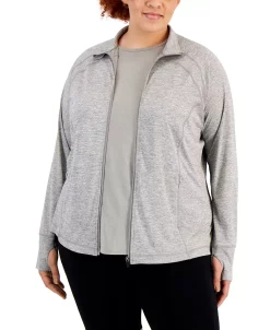 ID Ideology Women's Plus Essentials Performance Zip Jacket, Created For Macy's -Sam Edelman Shop 21429455 fpx