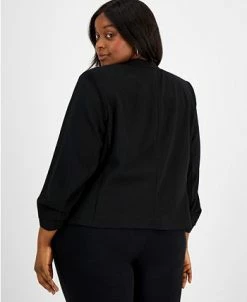 Bar III Plus Size Ruched Sleeve Blazer, Created For Macy's -Sam Edelman Shop 21430556 fpx