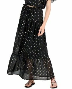 INC International Concepts Women's Clip-Dot Tiered Maxi Skirt, Created For Macy's