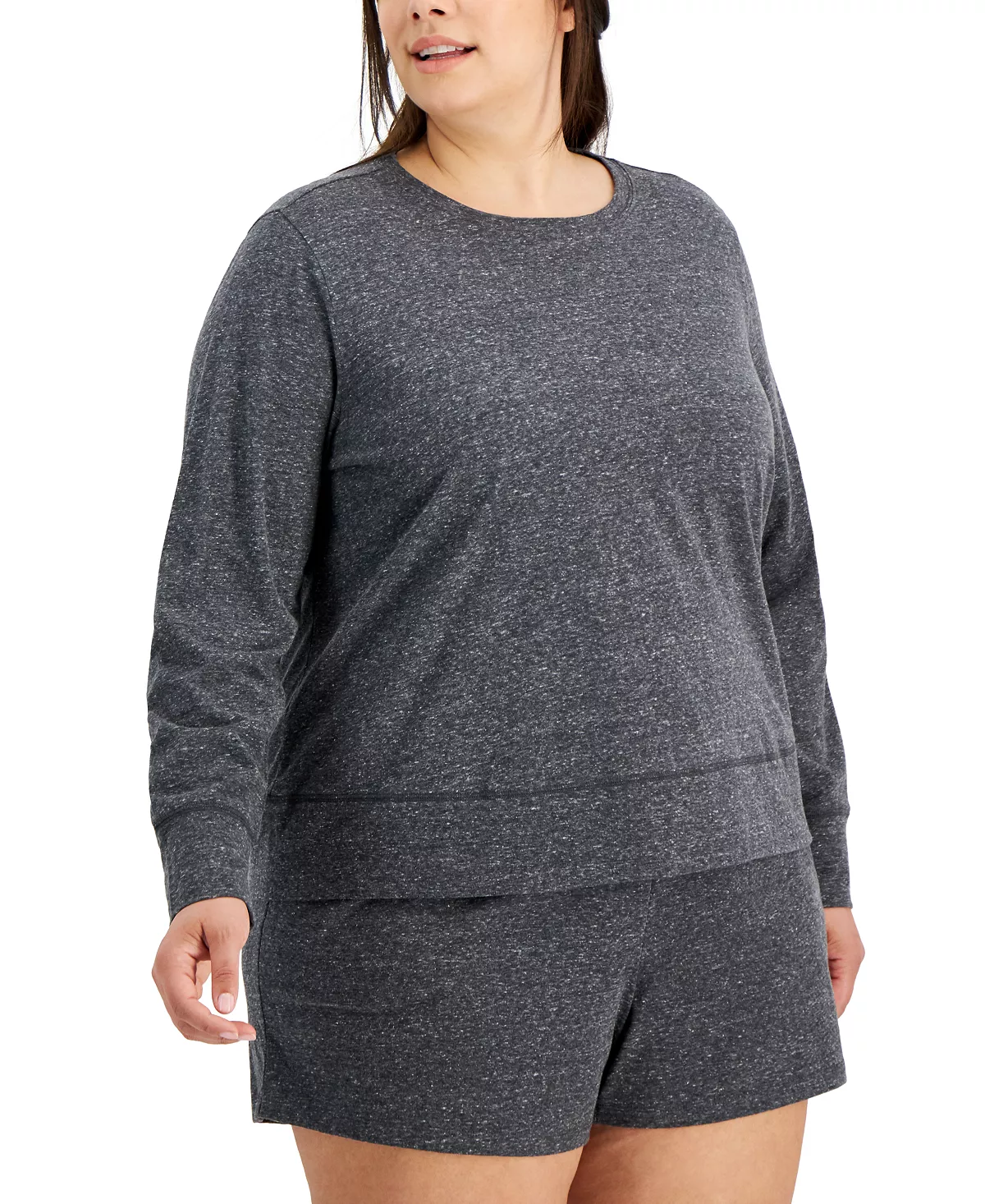 ID Ideology Plus Size Retro Recycled Long-Sleeve Top, Created For Macy's 6 ID Ideology Plus Size Retro Recycled Long-Sleeve Top, Created For Macy's - Image 4