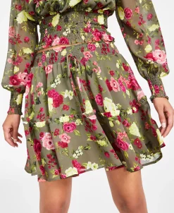 Bar III Women's Printed A-Line Skirt, Created For Macy's -Sam Edelman Shop 21706918 fpx