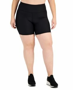 Sam Edelman Shop 25 ID Ideology Plus Size Ribbed Pull-On Bicycle Shorts, Created For Macy's
