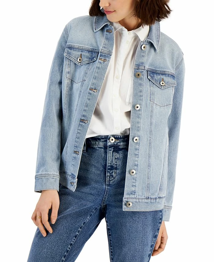 Style & Co Women's Denim Trucker Jacket, Created For Macy's 3 Style & Co Women's Denim Trucker Jacket, Created For Macy's