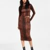 Bar III Women’s Animal-Print Midi Skirt, Created For Macys