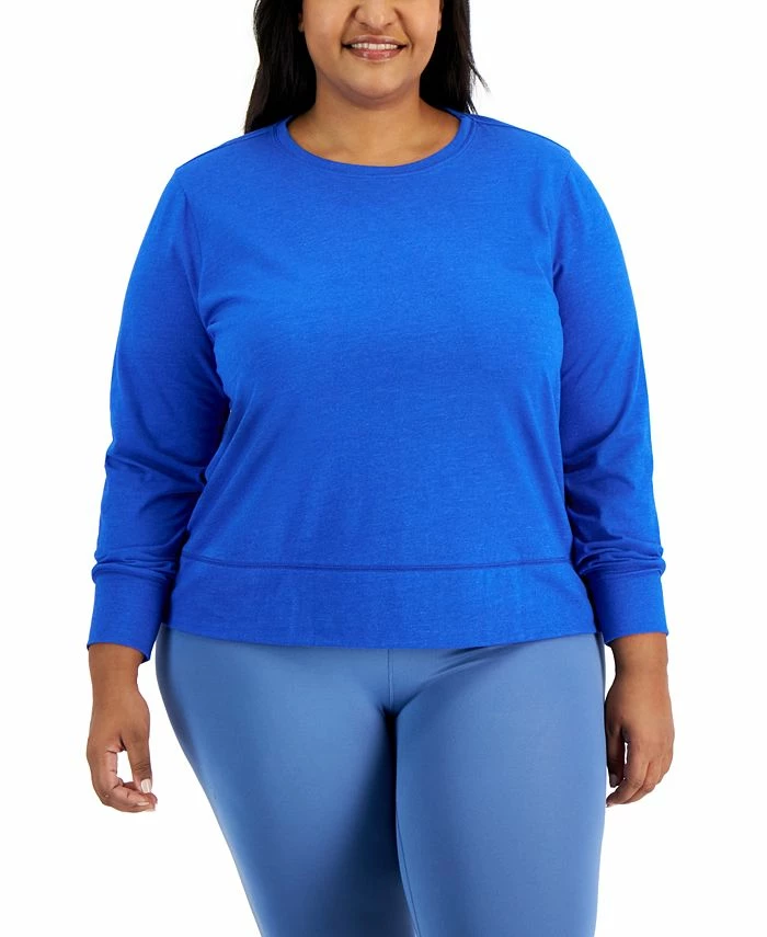 ID Ideology Plus Size Retro Recycled Long-Sleeve Top, Created For Macy's 3 ID Ideology Plus Size Retro Recycled Long-Sleeve Top, Created For Macy's