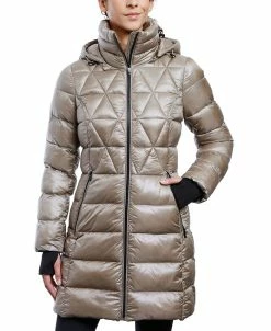 Anne Klein Women's Hooded Packable Puffer Coat