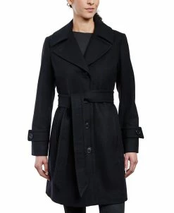 Anne Klein Women's Belted Peacoat, Created For Macy's