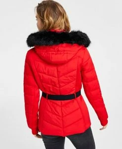 Michael Kors Women's Faux-Fur-Trim Hooded Puffer Coat, Created For Macy's -Sam Edelman Shop 21912181 fpx
