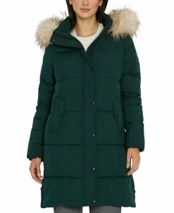 Sam Edelman Women's Faux-Fur-Trim Hooded Puffer Coat