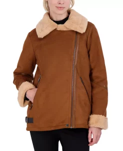 Steve Madden Juniors' Faux-Shearling Coat, Created For Macy's -Sam Edelman Shop 21915535 fpx