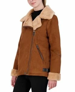 Steve Madden Juniors' Faux-Shearling Coat, Created For Macy's -Sam Edelman Shop 21915536 fpx