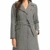 Kate Spade New York Women's Belted Houndstooth Coat, Created For Macy's -Sam Edelman Shop 21916541 fpx