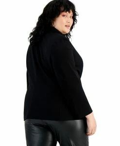 Bar III Plus Size One Button Blazer, Created For Macy's -Sam Edelman Shop 21950320 fpx
