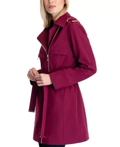 Michael Kors Women's Asymmetric Hooded Raincoat, Created For Macy's -Sam Edelman Shop 21958812 fpx