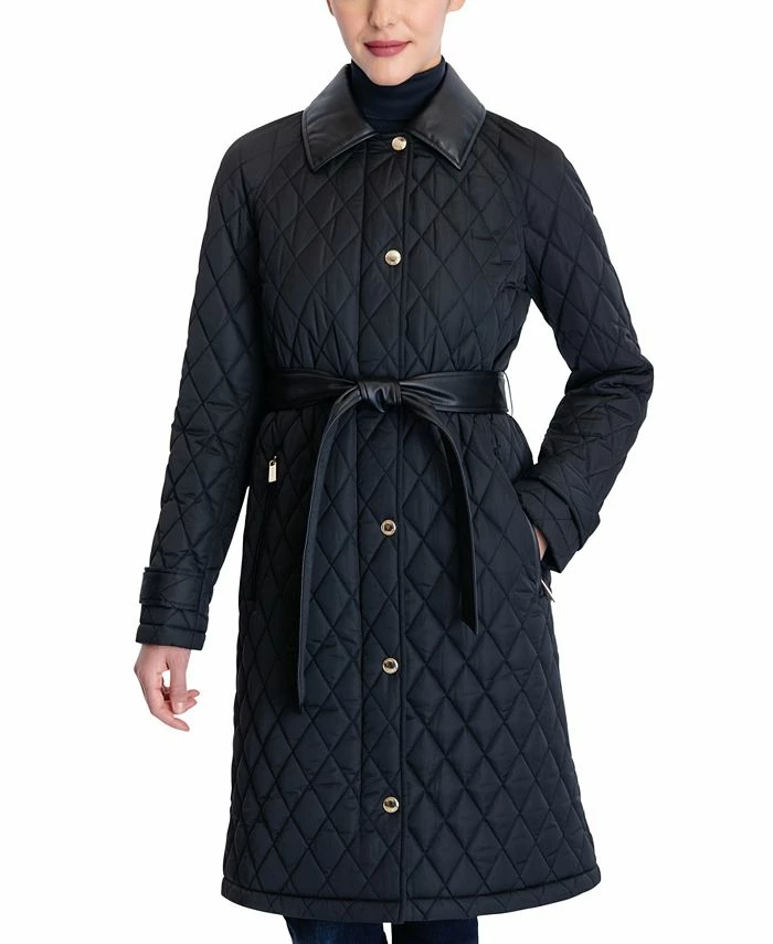 Michael Kors Women's Quilted Belted Coat 3 Michael Kors Women's Quilted Belted Coat