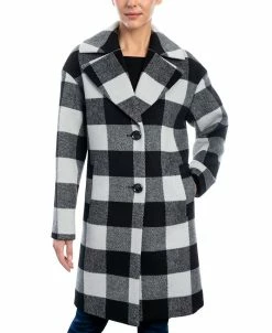 Michael Kors Women's Plaid Drop-Shoulder Coat