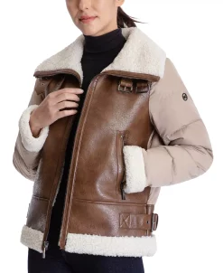 Michael Kors Women's Faux-Shearling Down Puffer Coat -Sam Edelman Shop 21959567 fpx