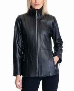 Michael Kors Women's Leather Coat, Created For Macy's