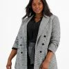 Bar III Plus Size Plaid Faux Double-Breasted Blazer, Created For Macy's -Sam Edelman Shop 21971362 fpx