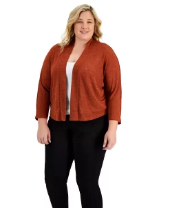 Kasper Plus Size Open-Front Cardigan Sweater -Sam Edelman Shop 22033558 fpx