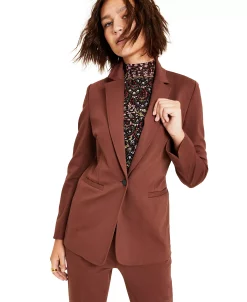 Bar III Women's Compression Single-Button Blazer, Created For Macy's -Sam Edelman Shop 22170674 fpx