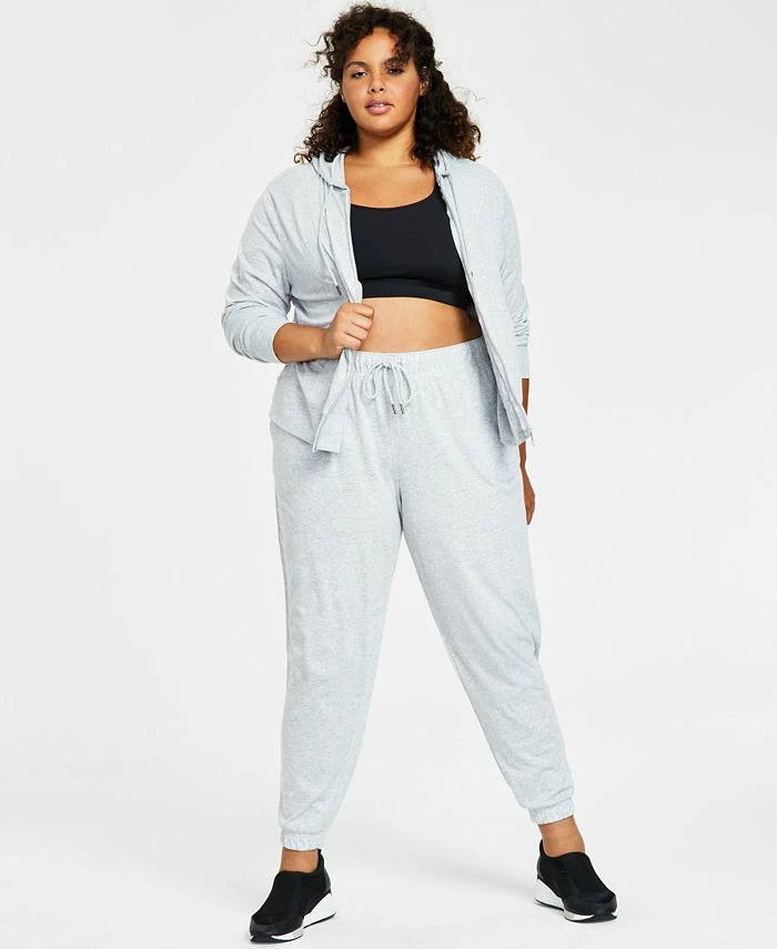 ID Ideology Plus Size Full-Zip Hooded Jacket, Medium Impact Sports Bra & Off Duty Plus Size Jogger Pants, Created For Macy's 3 ID Ideology Plus Size Full-Zip Hooded Jacket, Medium Impact Sports Bra & Off Duty Plus Size Jogger Pants, Created For Macy's