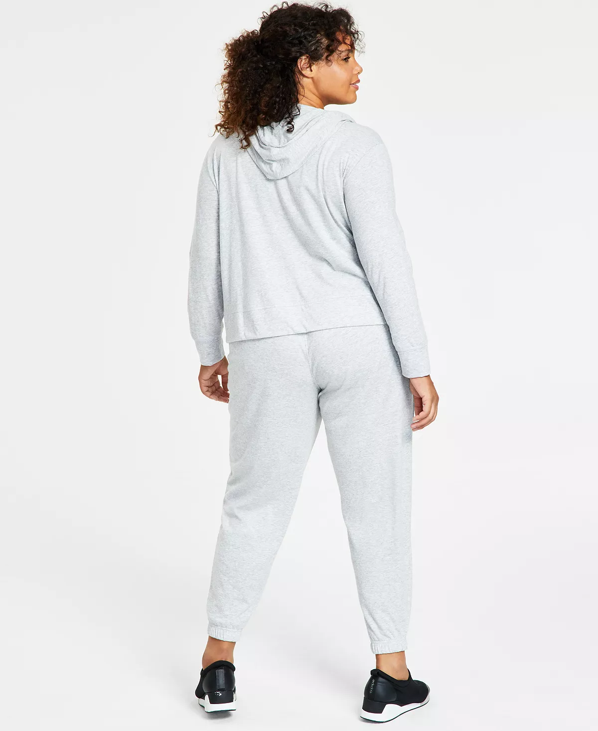 ID Ideology Plus Size Full-Zip Hooded Jacket, Medium Impact Sports Bra & Off Duty Plus Size Jogger Pants, Created For Macy's 4 ID Ideology Plus Size Full-Zip Hooded Jacket, Medium Impact Sports Bra & Off Duty Plus Size Jogger Pants, Created For Macy's - Image 2