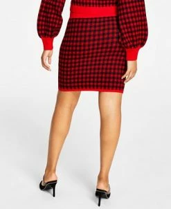 Bar III Women's Checkered Sweater Skirt, Created For Macy's -Sam Edelman Shop 22180012 fpx