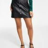 Bar III Women's Faux-Leather Miniskirt, Created For Macy's -Sam Edelman Shop 22188368 fpx