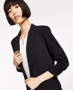 Bar III Knit-Crepe Ruched-Sleeve Blazer, Created For Macy's -Sam Edelman Shop 22190889 fpx