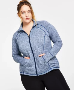 ID Ideology Women's Plus Essentials Performance Zip Jacket, Created For Macy's -Sam Edelman Shop 22197238 fpx