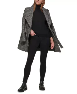 Calvin Klein Women's Asymmetrical Belted Wrap Coat, Created For Macy's -Sam Edelman Shop 22199878 fpx