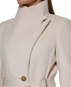 Calvin Klein Women's Asymmetrical Belted Wrap Coat, Created For Macy's -Sam Edelman Shop 22199880 fpx