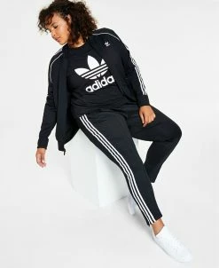 ADIDAS Plus Size Track Jacket, Trefoil Logo T-Shirt & Track Pants