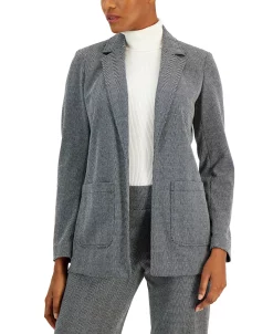 Anne Klein Women's Notched-Collar Herringbone Jacket -Sam Edelman Shop 22250724 fpx