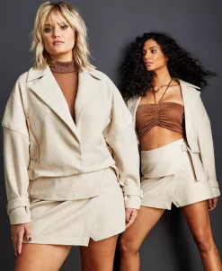 Royalty By Maluma Women's Herringbone Moto Jacket, Created For Macy's -Sam Edelman Shop 22261569 fpx