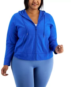 ID Ideology Plus Size Full-Zip Hooded Jacket, Created For Macy's -Sam Edelman Shop 22292694 fpx