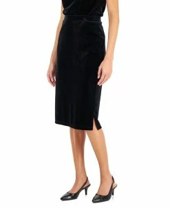 Kasper Women's Velour Slim Midi Skirt