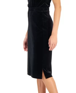 Kasper Women's Velour Slim Midi Skirt -Sam Edelman Shop 22302579 fpx