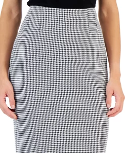 Kasper Women's Houndstooth Knee-Length Pencil Skirt -Sam Edelman Shop 22303645 fpx