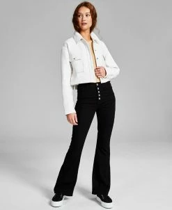 And Now This Women's Textured Button Front Cropped Shacket