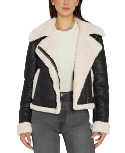 Sam Edelman Women's Faux-Shearling Moto Coat -Sam Edelman Shop 22334001 fpx
