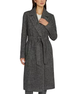 Sam Edelman Women's Belted Tweed Wrap Coat -Sam Edelman Shop 22336326 fpx